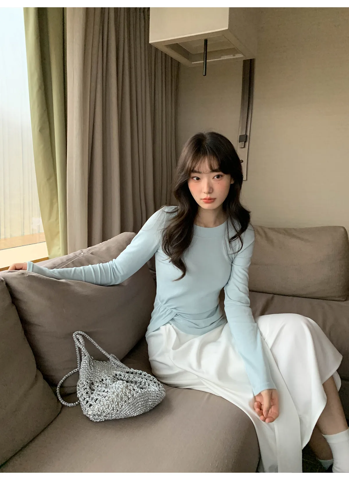 Lace-up A-line dress