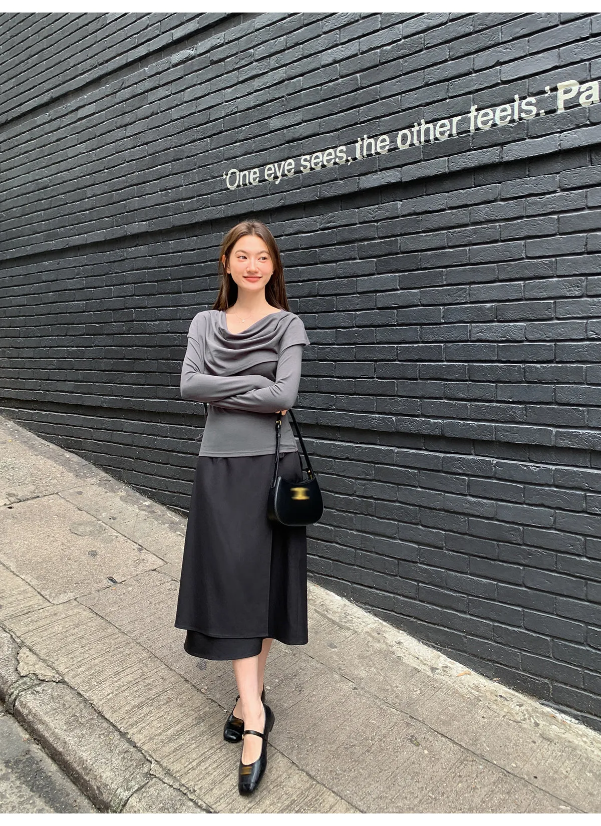Lace-up A-line dress