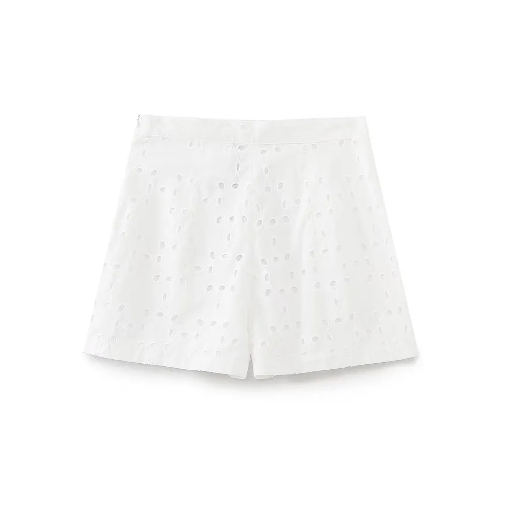 Laser Cut Boho High Waist Shorts