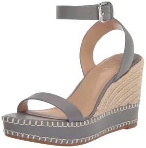 Lauren Ralph Lauren Women's Hilarie Leather Espadrille Platform, Ocean, 6.5