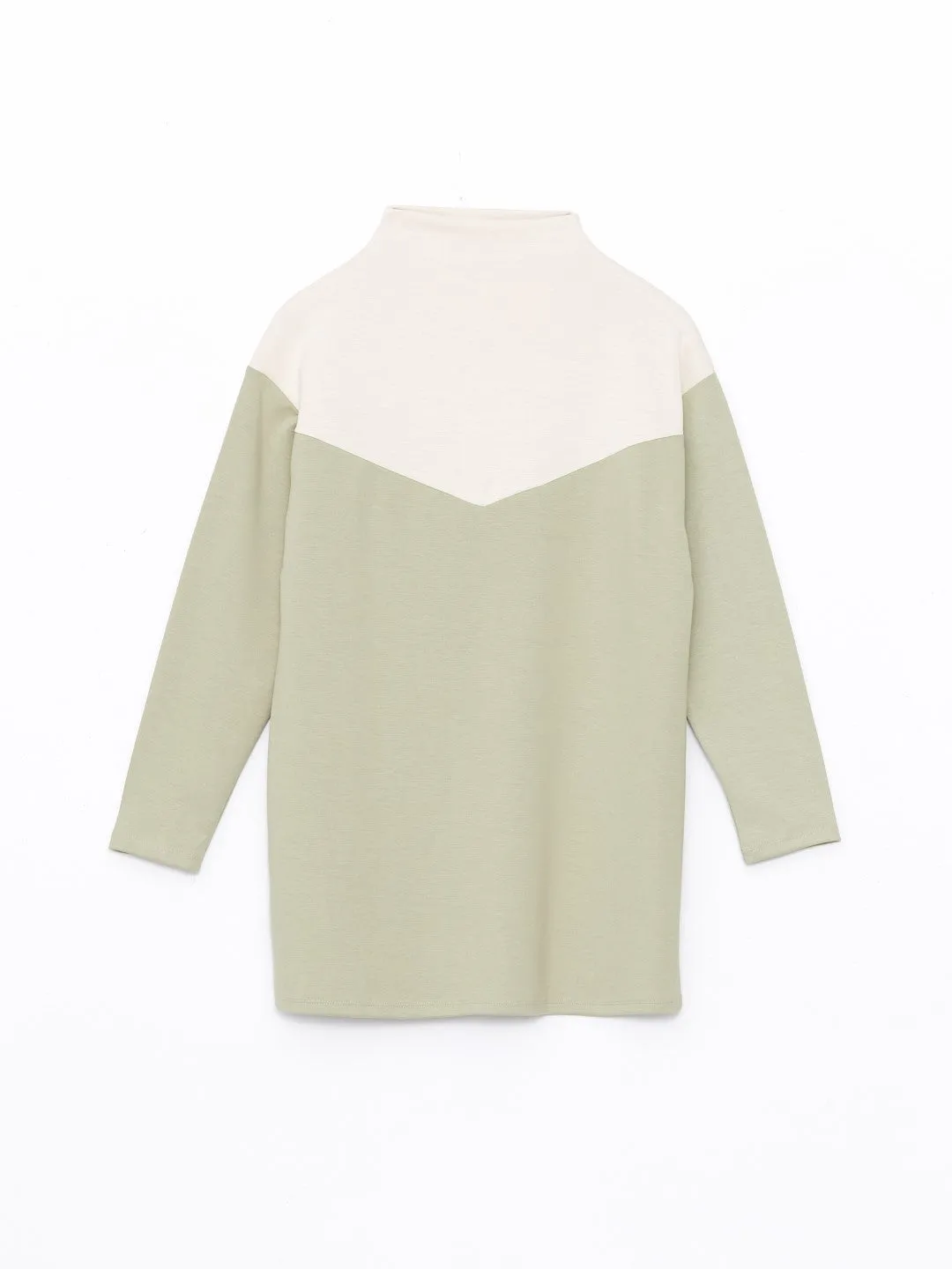 LCWAIKIKI Classic

Matte Green Stand Collar Color Block Oversize Women's Tunic