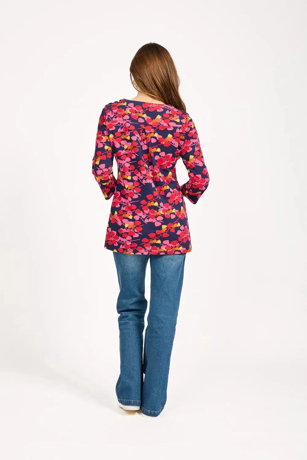 Leaf Print Tunic - Pink
