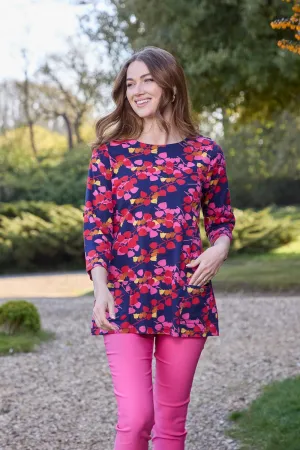 Leaf Print Tunic - Pink