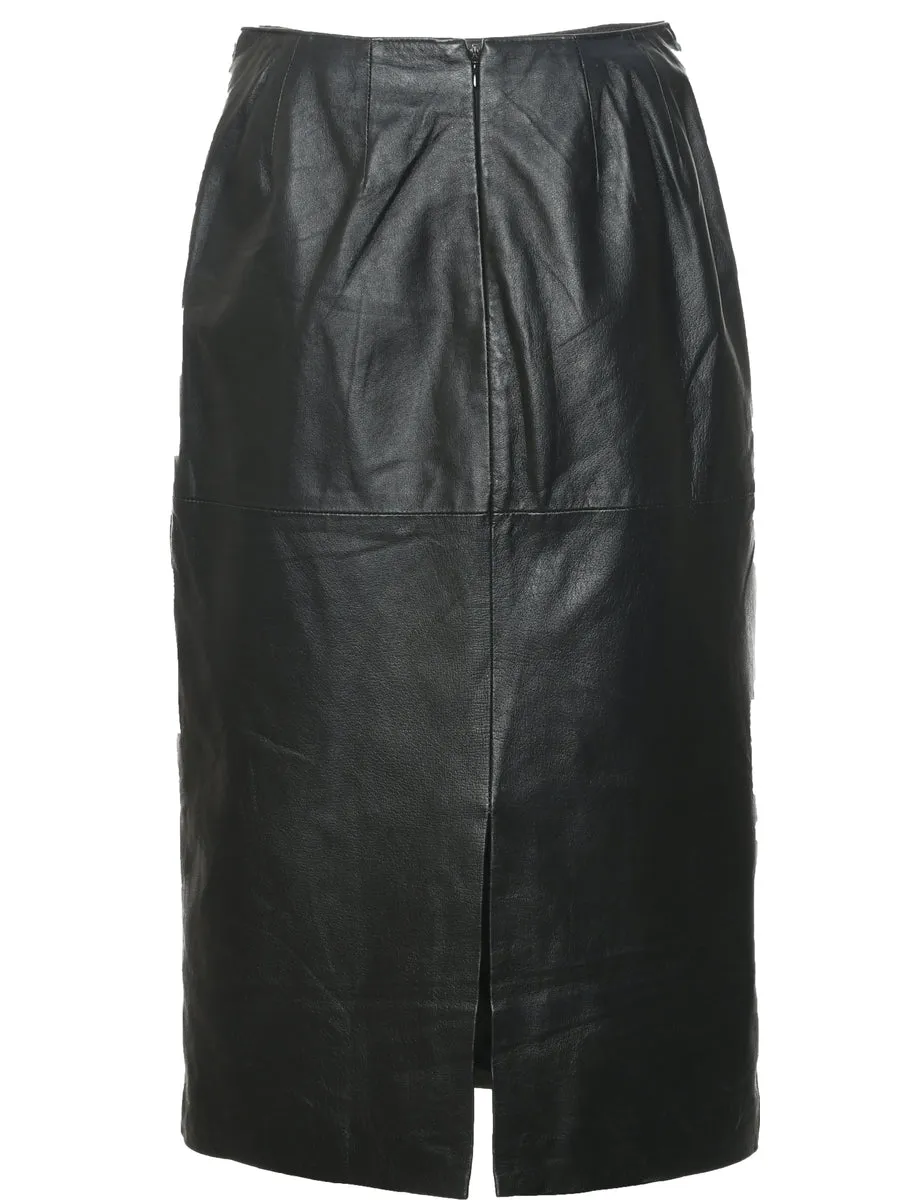 Leather Pencil Skirt - M