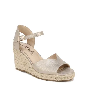 LifeStride Womens Tess Wedge Espadrille Sandals Platino Gold 7 W