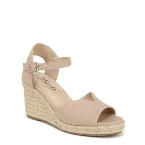 LifeStride Womens Tess Wedge Espadrille Sandals Tender Taupe 10 M