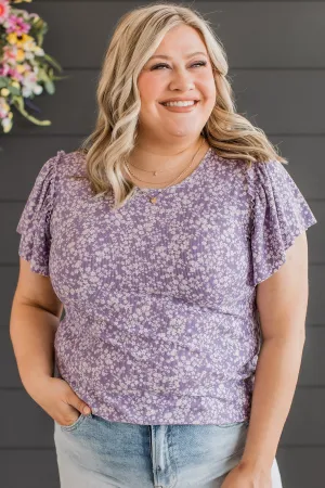 Live For The Highlights Floral Top- Purple