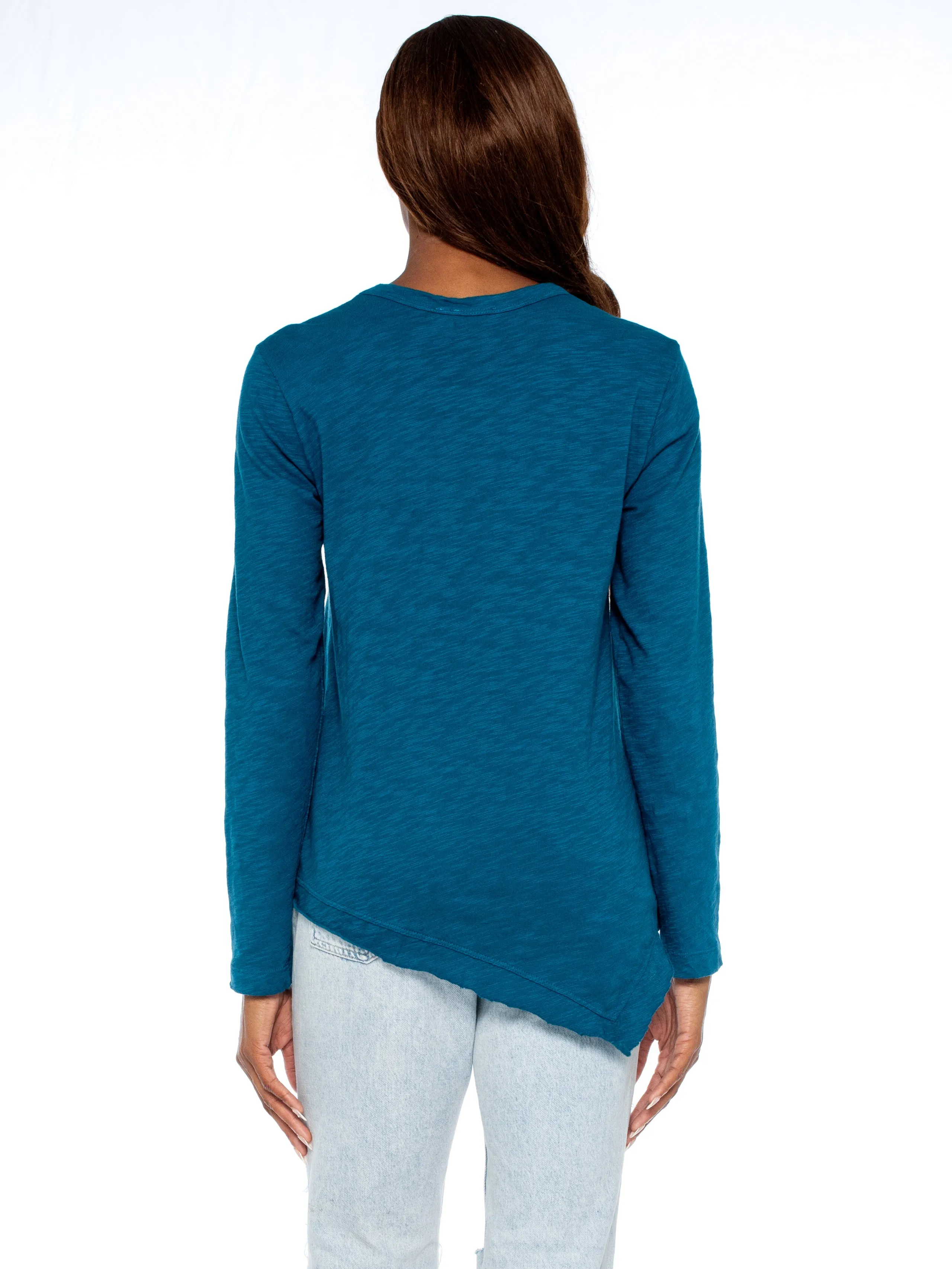 Long Sleeve Tunic Crew W/ Slant Hem
