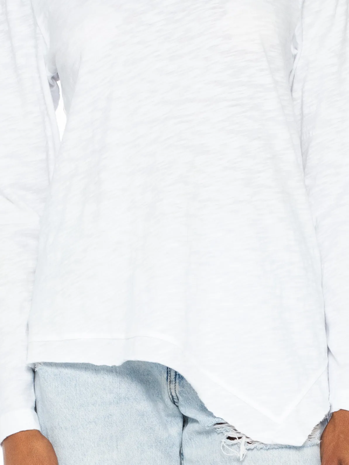 Long Sleeve Tunic Crew W/ Slant Hem