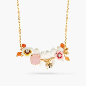 Long-tailed titmouse statement necklace | AQLA3011