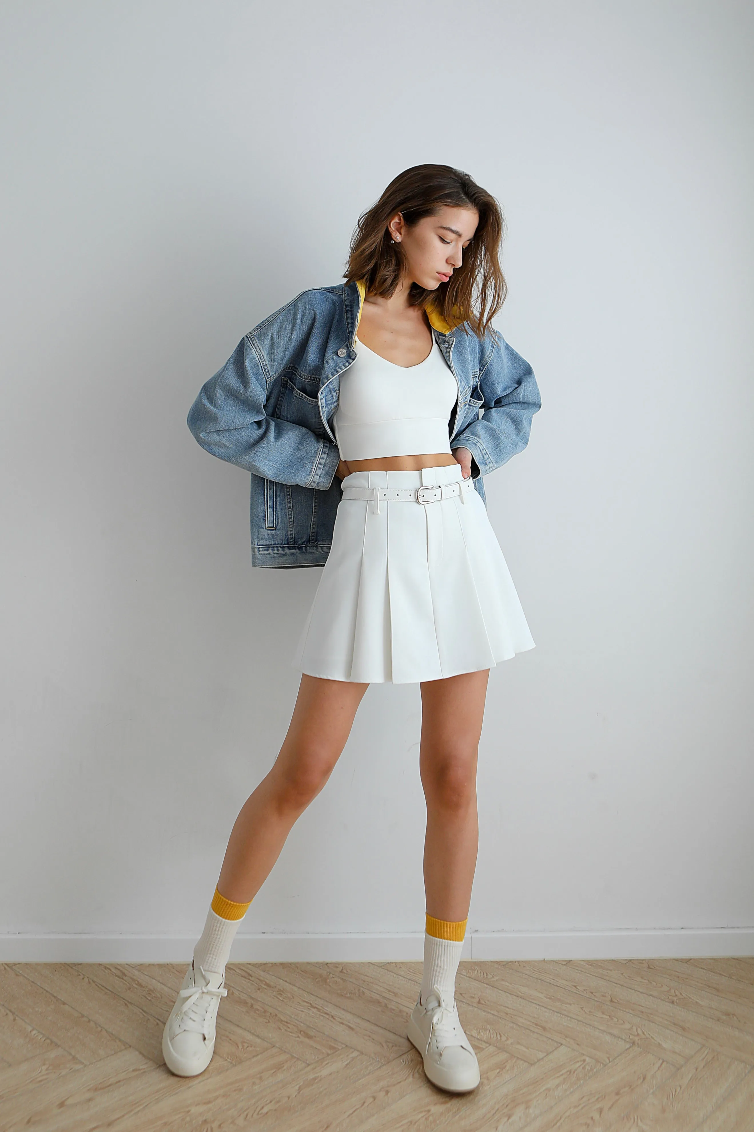 Love Parade Pleated Skirt With Belt