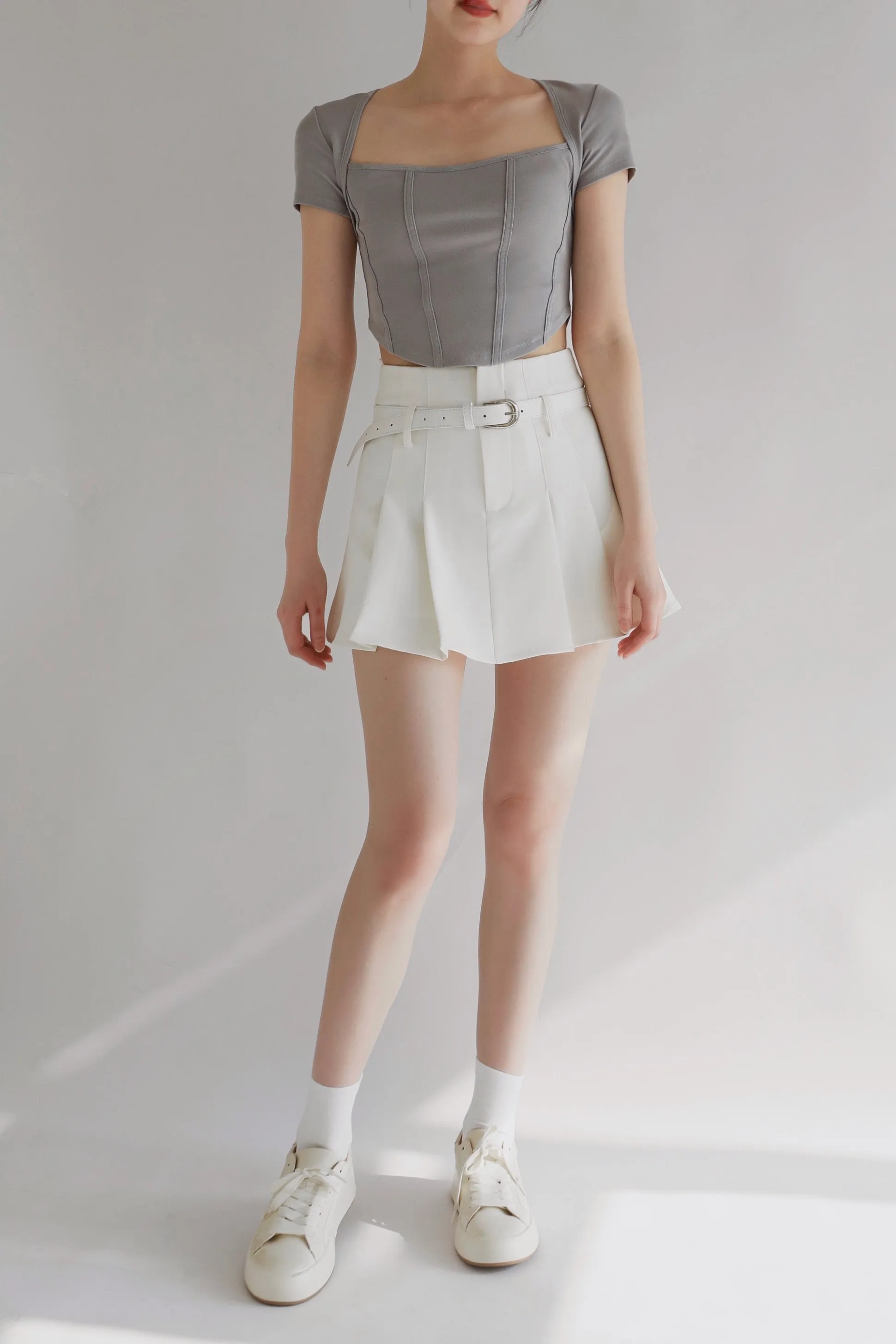 Love Parade Pleated Skirt With Belt