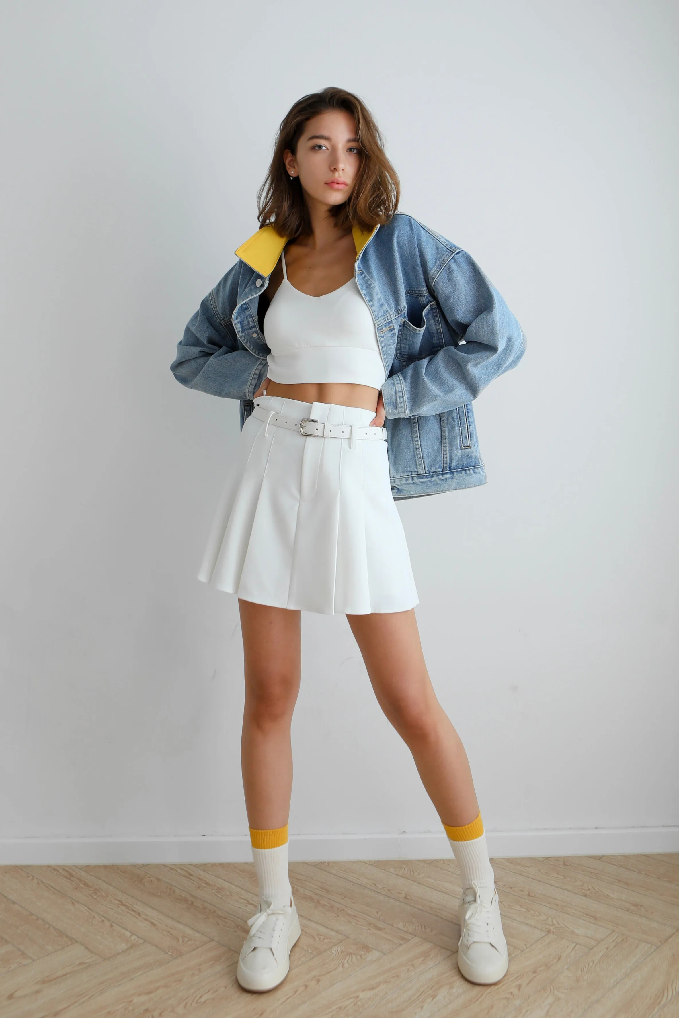 Love Parade Pleated Skirt With Belt
