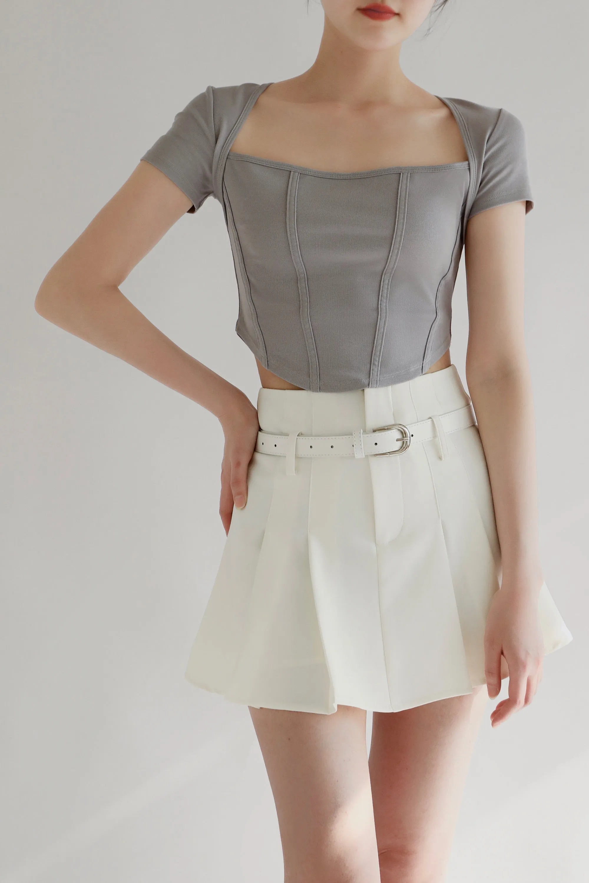 Love Parade Pleated Skirt With Belt