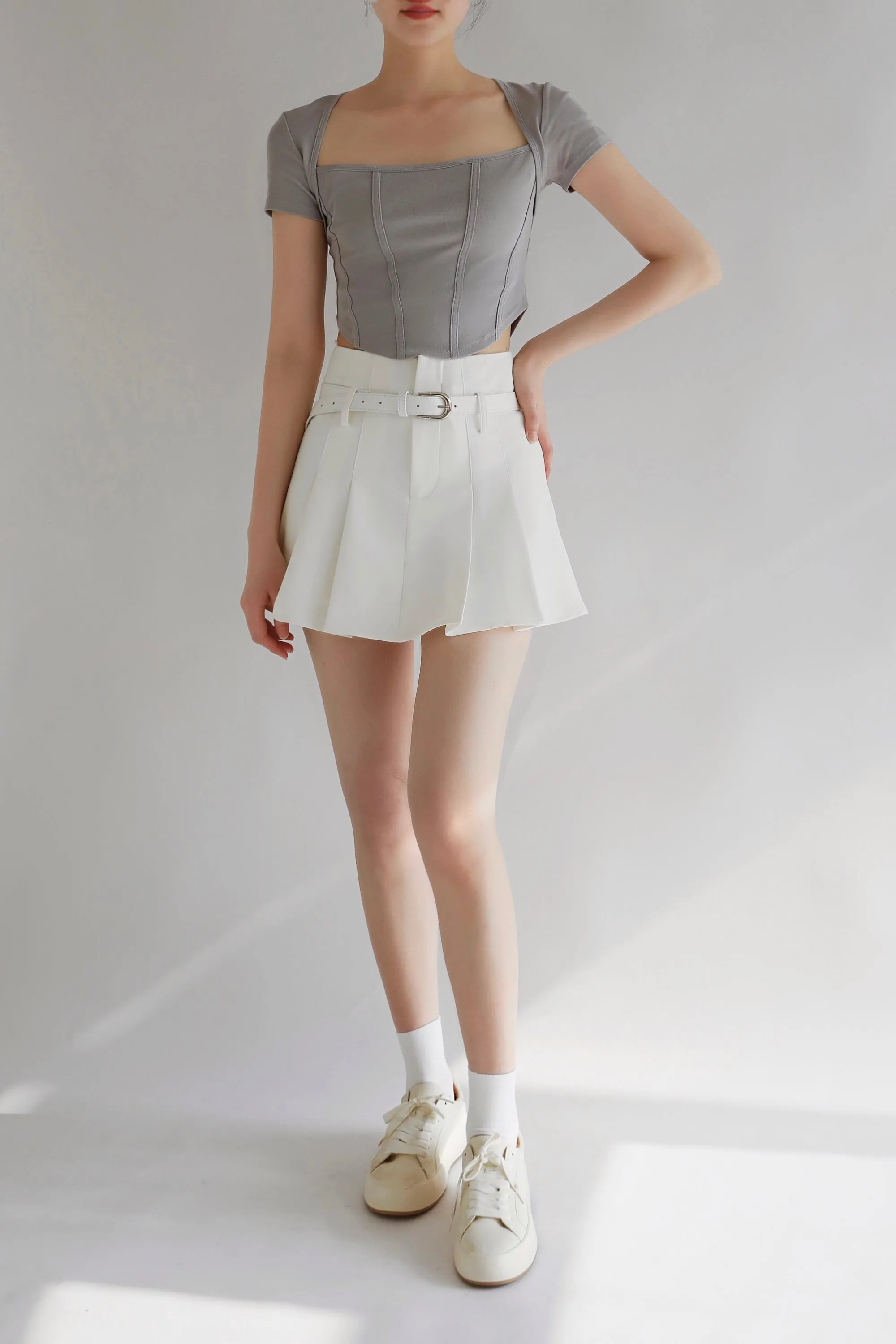 Love Parade Pleated Skirt With Belt