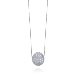 LUCRECIA SILVER LARGE SPHERE LONG NECKLACE FILIGREE