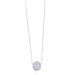 LUCRECIA SILVER SMALL SPHERE LONG NECKLACE FILIGREE