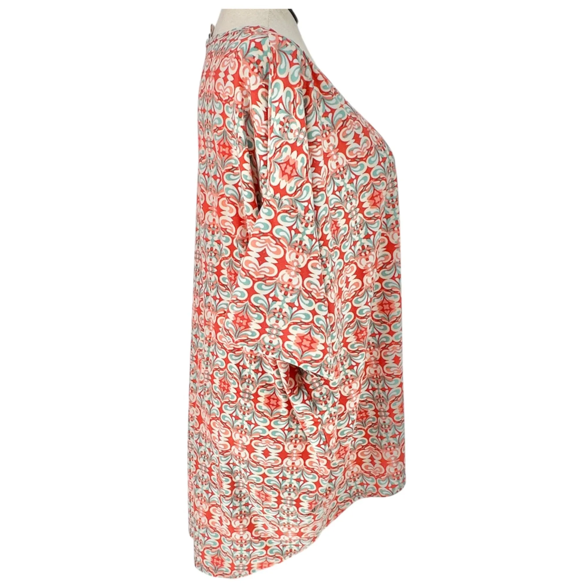 LuLaRoe Irma Tunic Top 3XL Duo 1 Coral Print 1 Solid Peach Soft Comfy Loose Fit