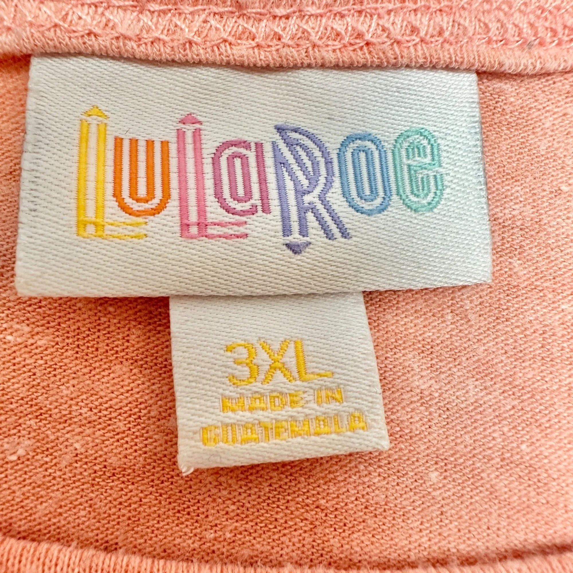 LuLaRoe Irma Tunic Top 3XL Duo 1 Coral Print 1 Solid Peach Soft Comfy Loose Fit