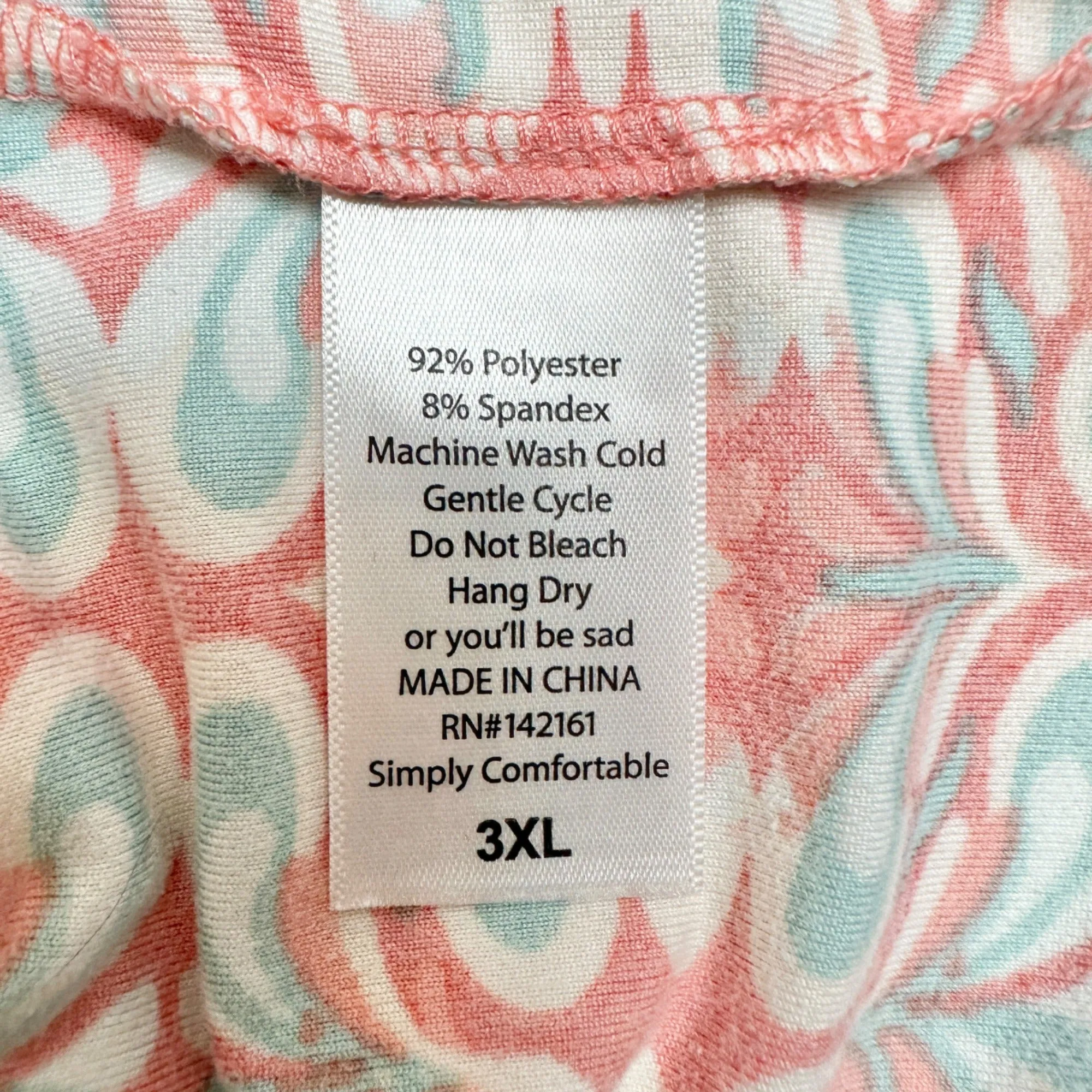 LuLaRoe Irma Tunic Top 3XL Duo 1 Coral Print 1 Solid Peach Soft Comfy Loose Fit