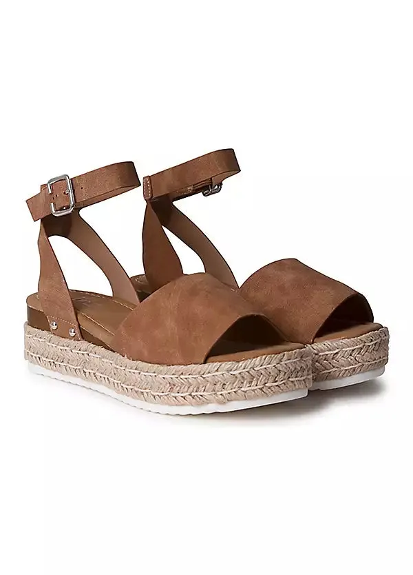 Luna Tan Espadrille Wedge Sandals