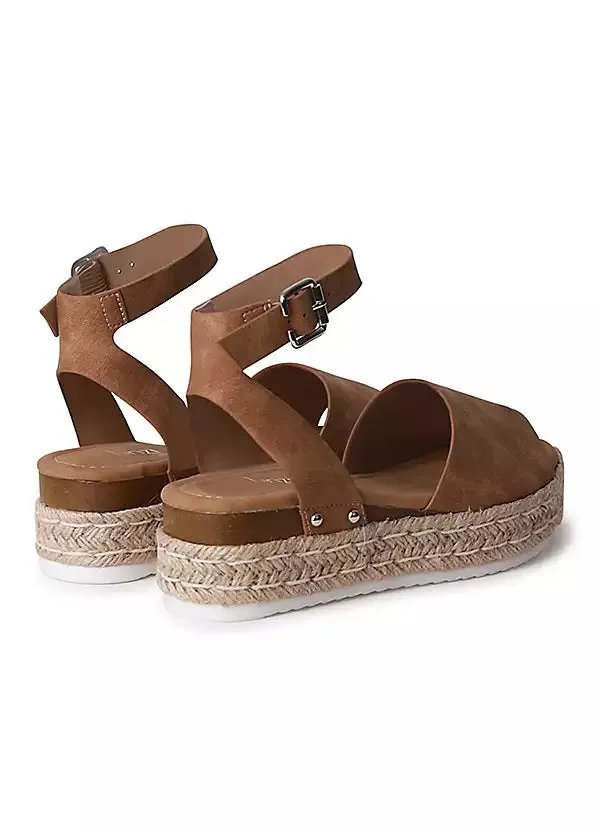 Luna Tan Espadrille Wedge Sandals