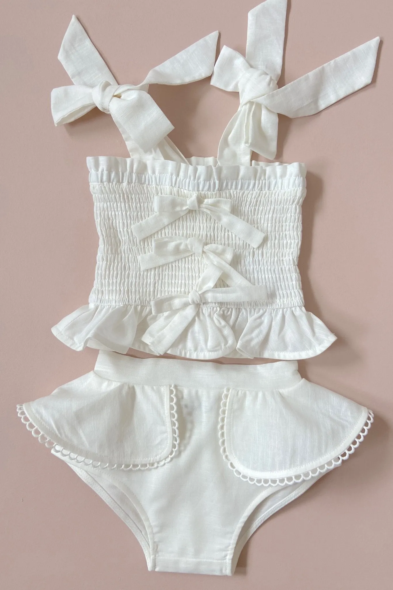 Made Them Cry Shortie Shorts - Antique White