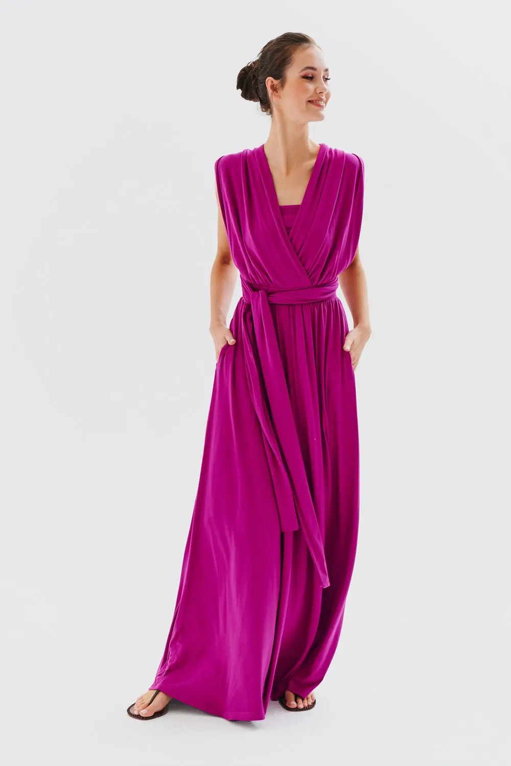 Magenta Love infinity maxi dress