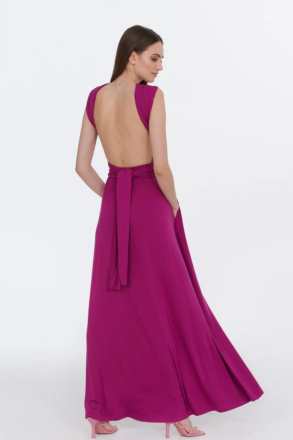 Magenta Love infinity maxi dress