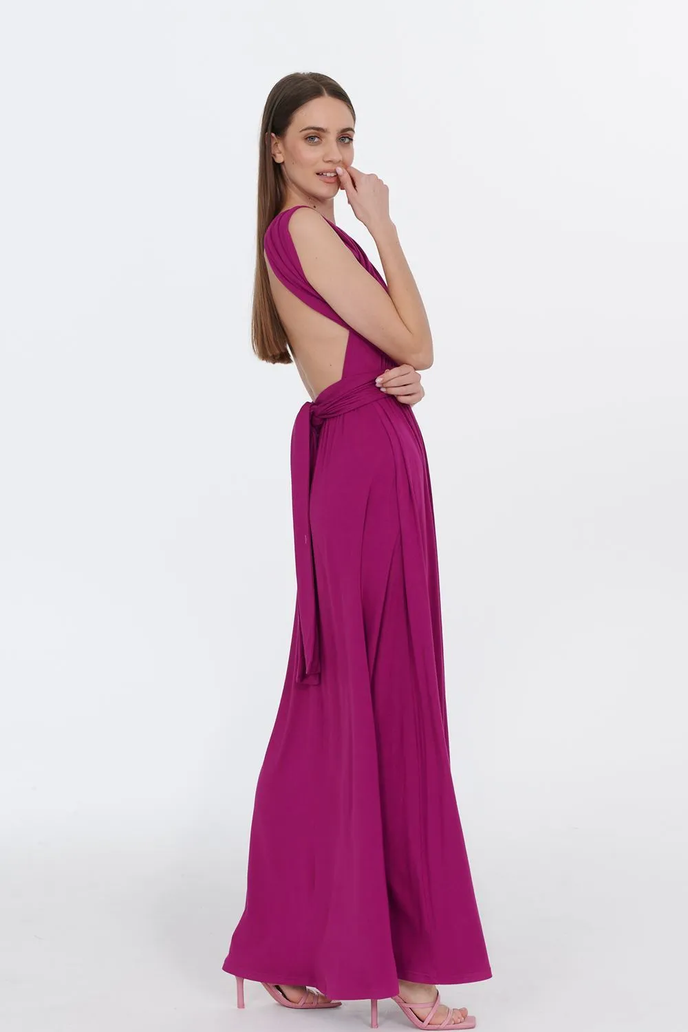 Magenta Love infinity maxi dress