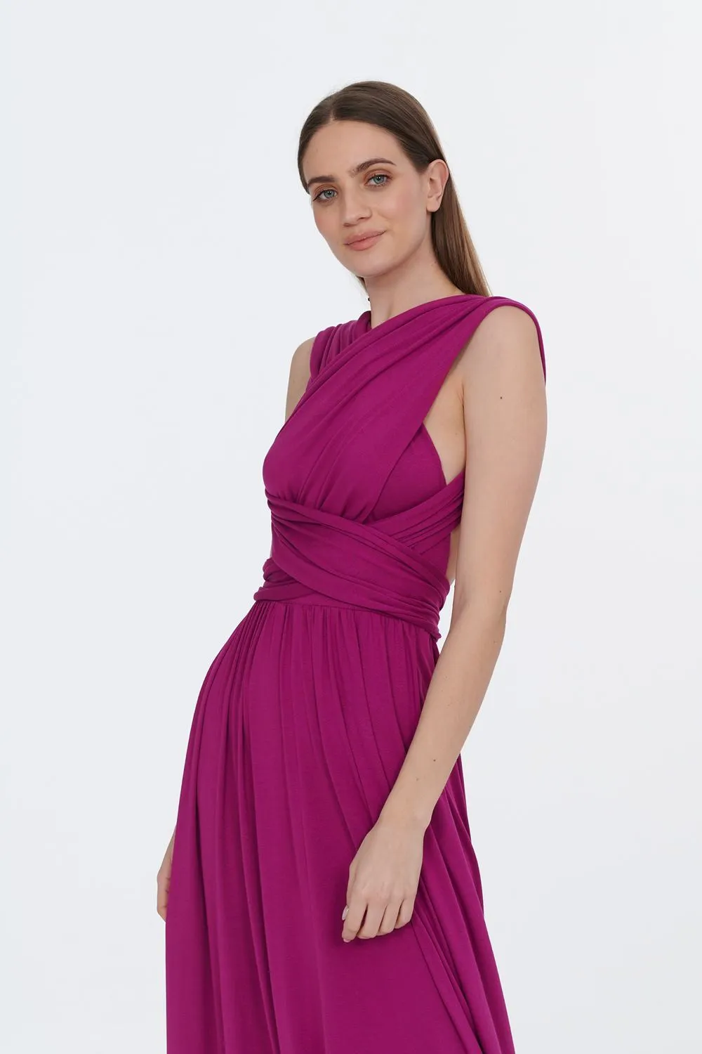 Magenta Love infinity maxi dress
