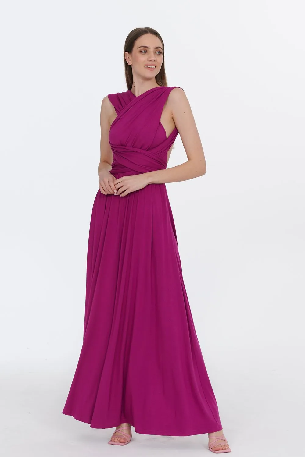 Magenta Love infinity maxi dress