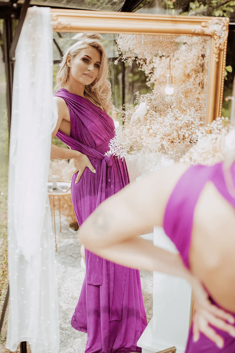 Magenta Love infinity maxi dress