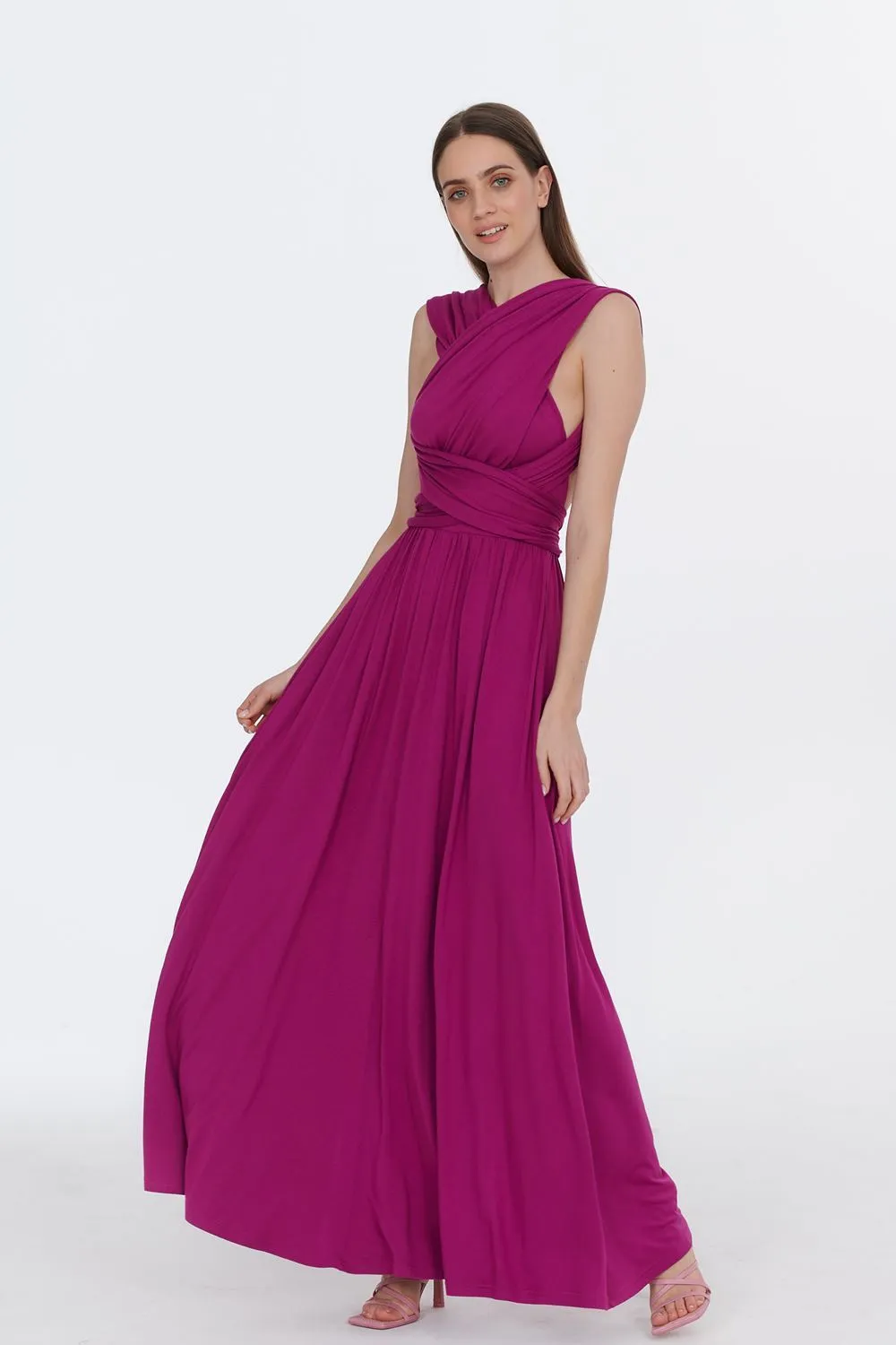 Magenta Love infinity maxi dress
