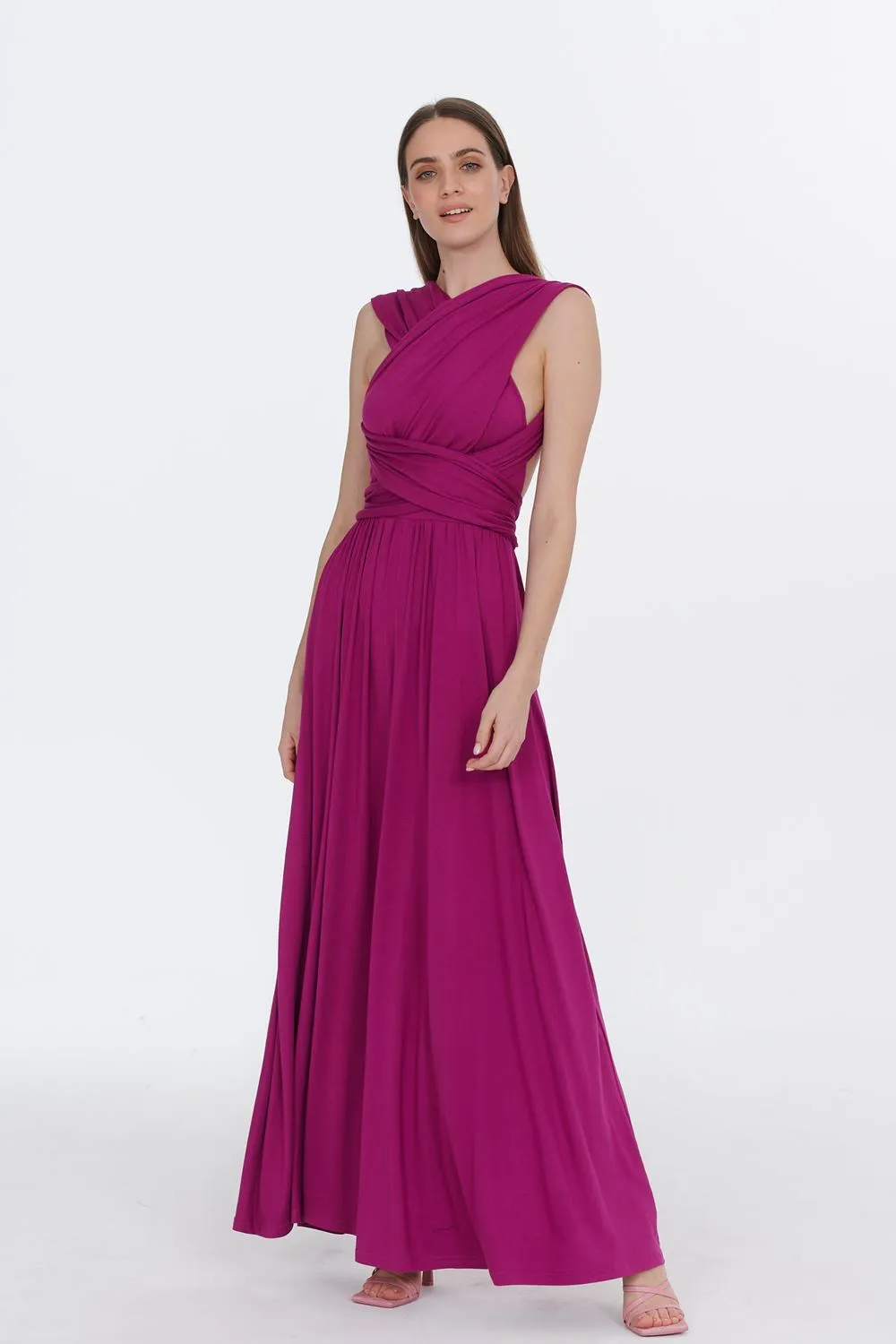 Magenta Love infinity maxi dress