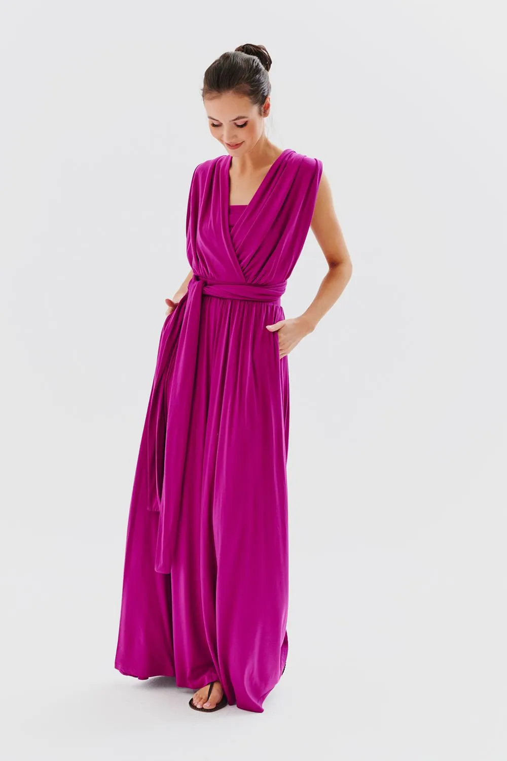 Magenta Love infinity maxi dress