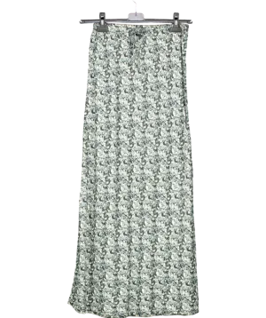 MANGO Green Floral-print Long Skirt UK S