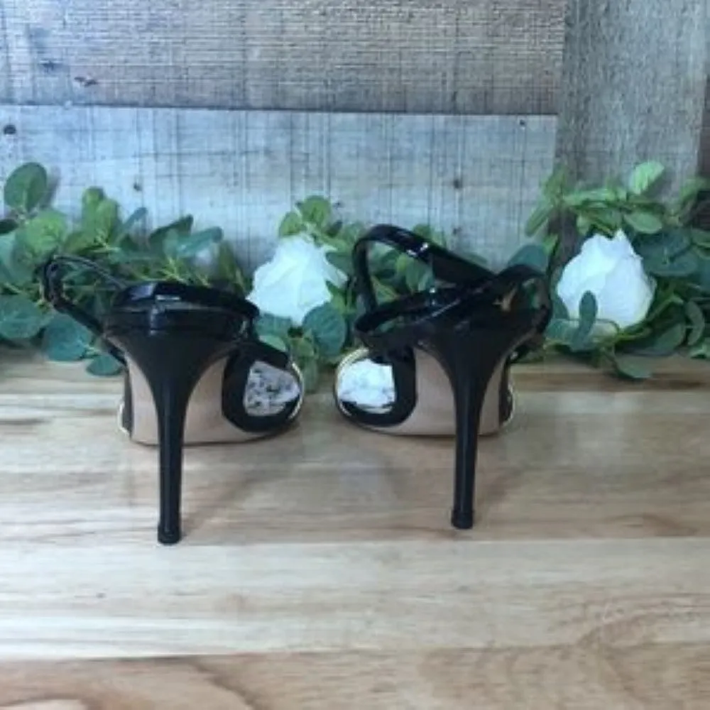 Marion Parke Lucy Strappy High-Heel Sandals Gold/Black 36.5