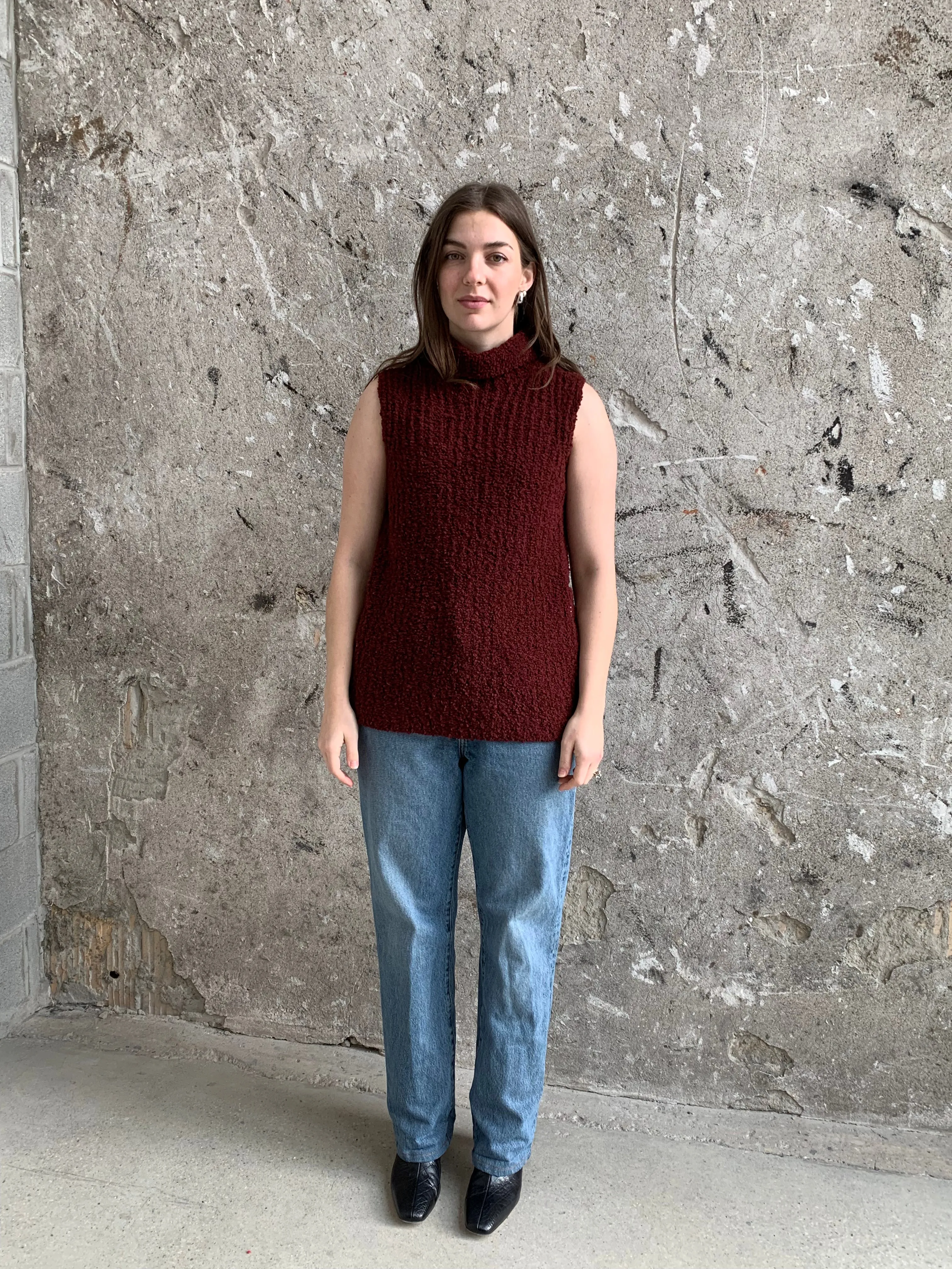 maroon tunic sweater