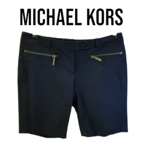 MICHAEL Michael Kors Navy Blue Signature Zipper Short 2 NWT