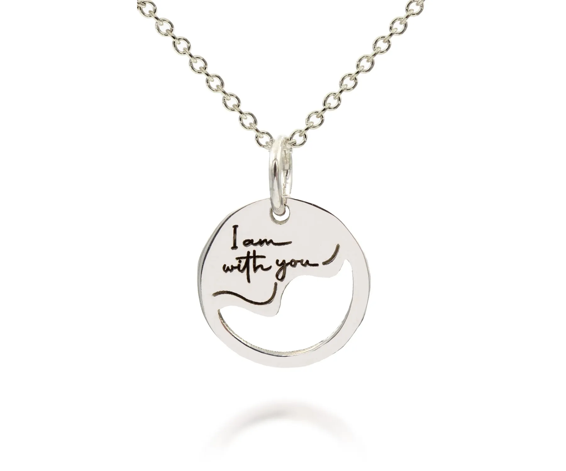 Mini I am With You Daily Affirmation Silver Necklace