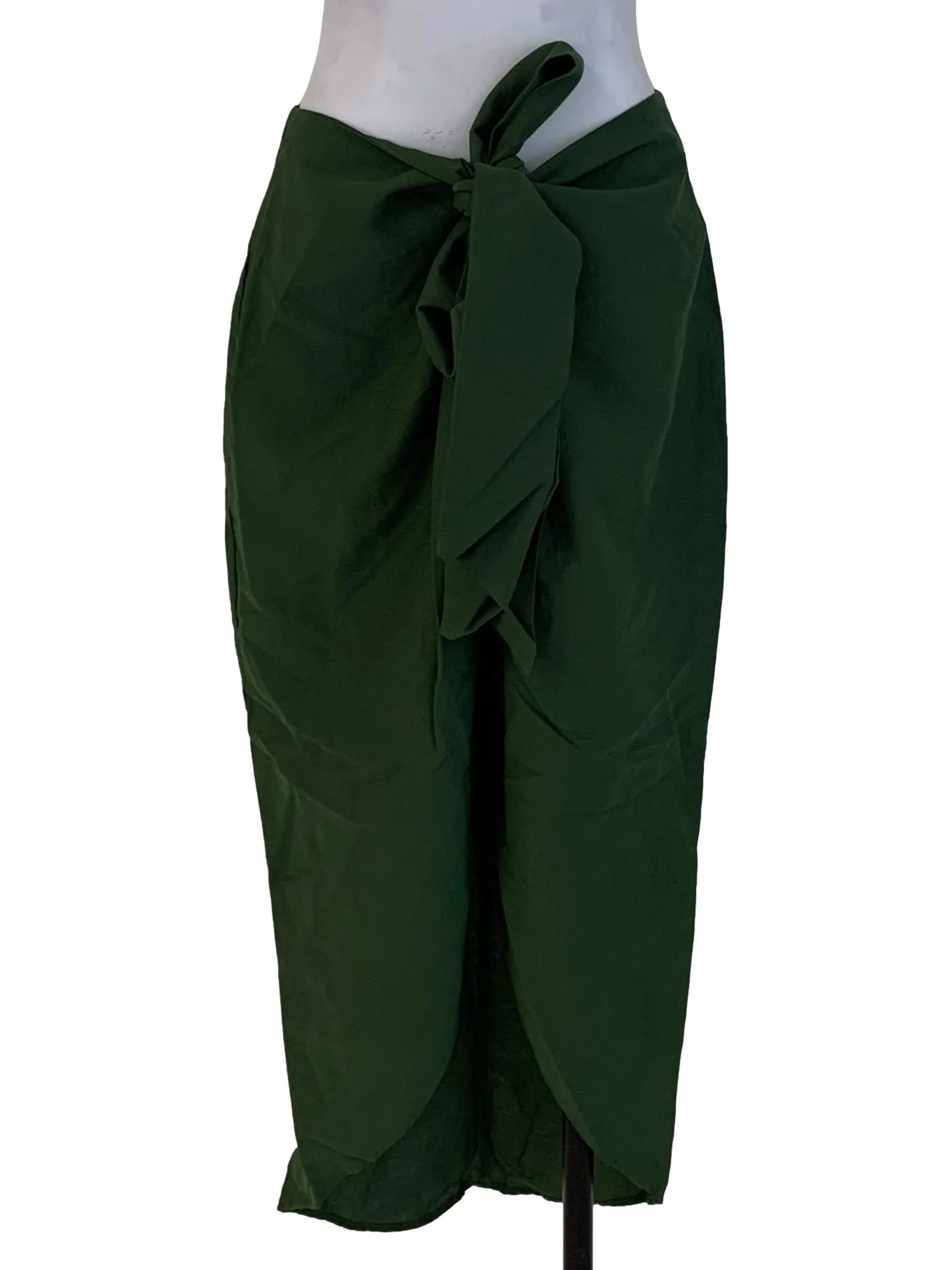 Moss Green Plain A-Line Skirt