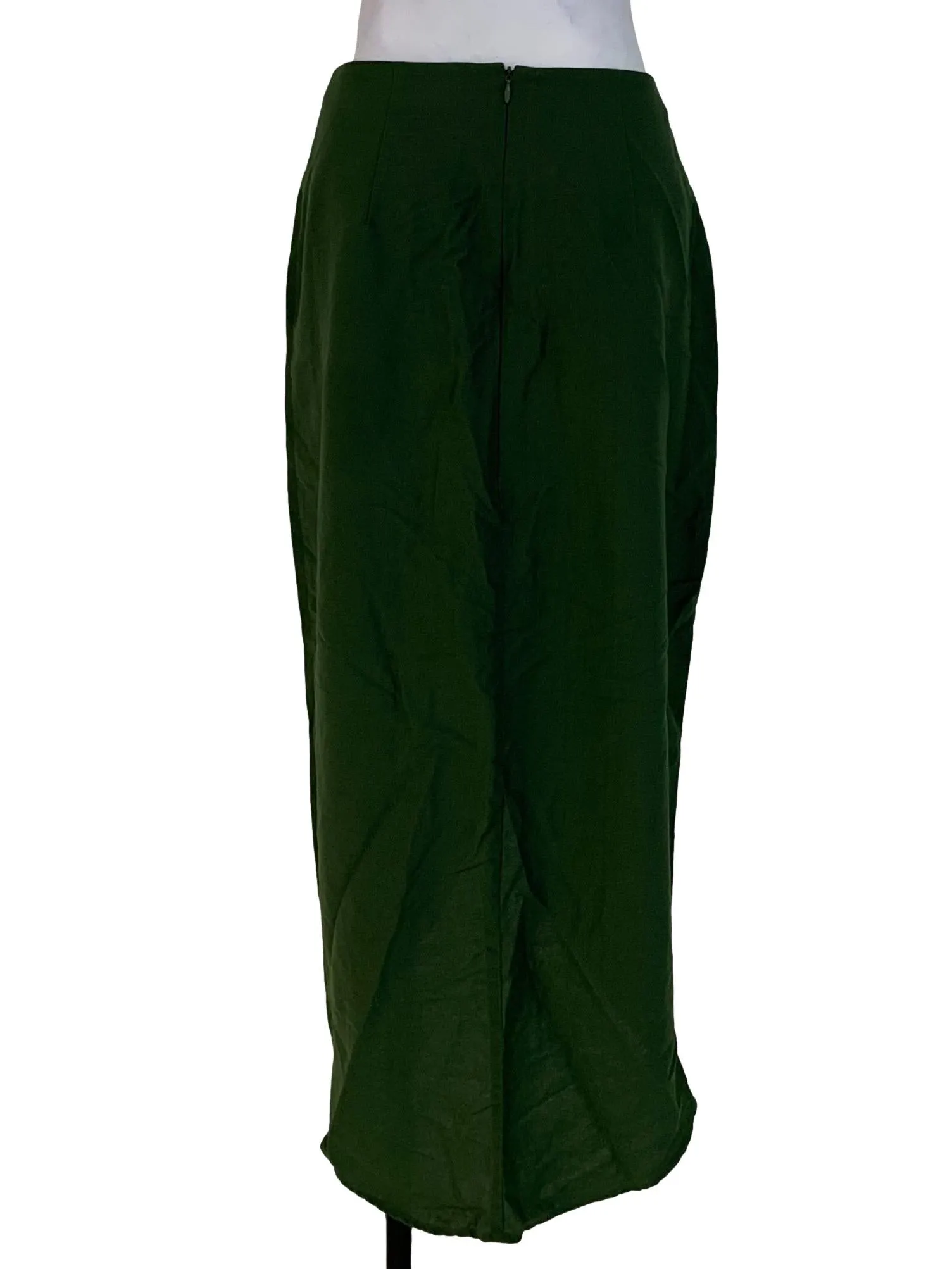 Moss Green Plain A-Line Skirt