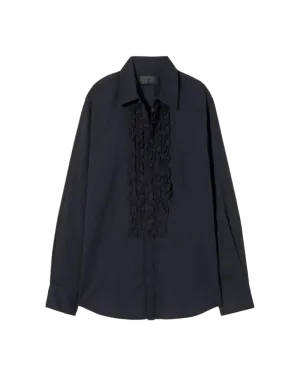 Nathael Ruffle Shirt in Midnight