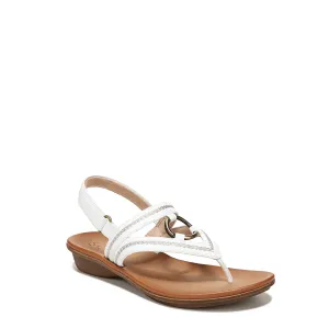 Naturalizer SOUL Womens Sunny Thong Slingback Sandals White Smooth Synthetic 7.5 W