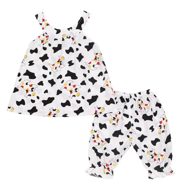 New Newborn Baby Girls Clothes Sleeveless Dress Briefs 2PCS Outfits Set Striped Printed Cute Clothing Sets Summer Sunsuit 0-24M
