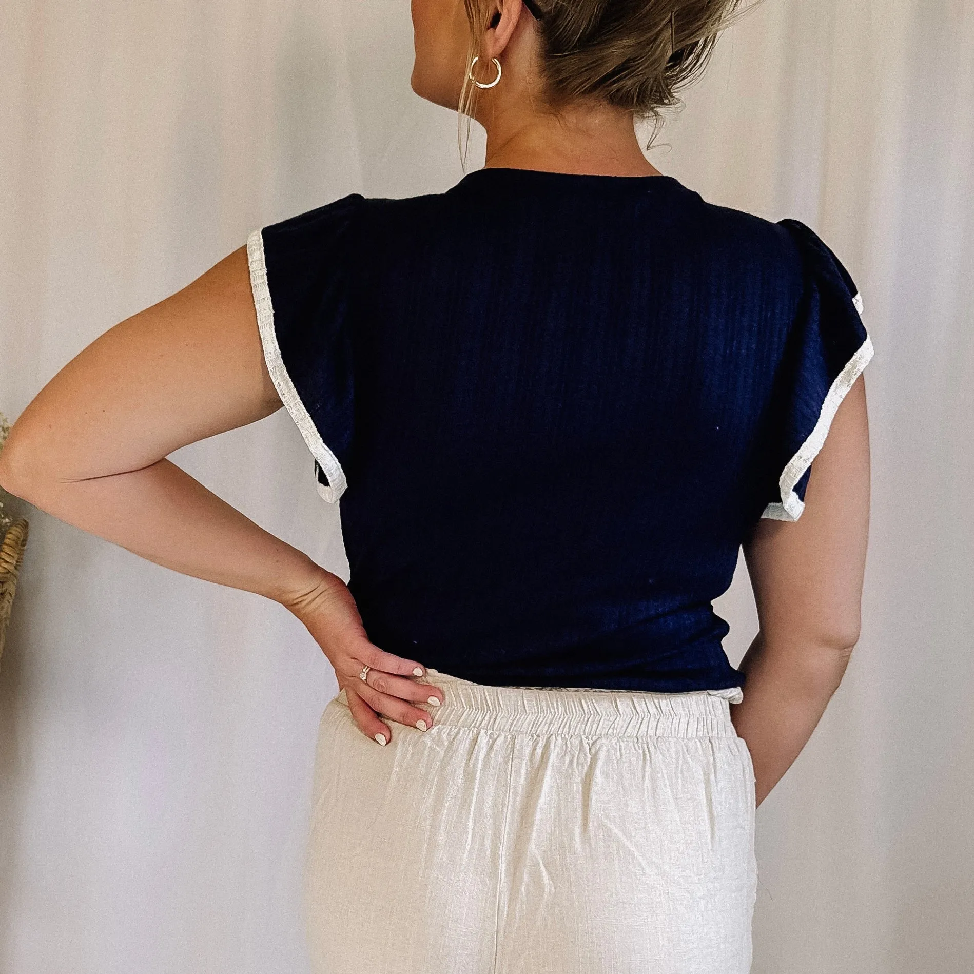 Not Too Late Ruffle Sleeve Tank