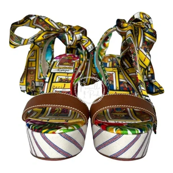 NWB Christian Louboutin Sandale du Désert Alta Sandals 130 Platform Open Toe 39