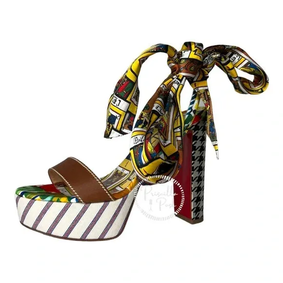 NWB Christian Louboutin Sandale du Désert Alta Sandals 130 Platform Open Toe 39