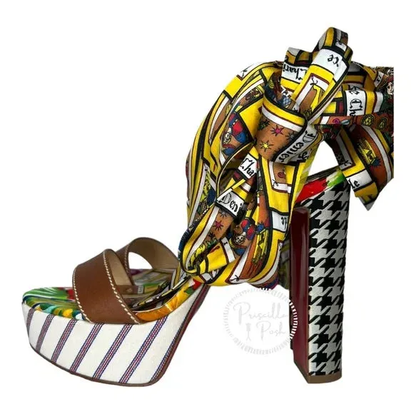 NWB Christian Louboutin Sandale du Désert Alta Sandals 130 Platform Open Toe 39